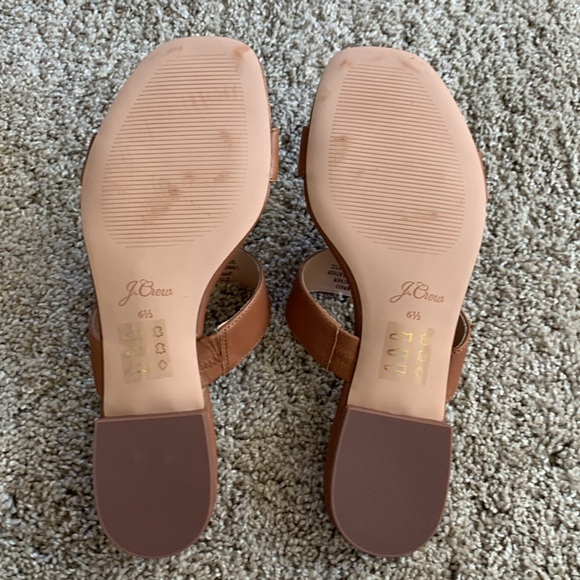 J Crew Leather Cutout Slide Sandals in Rich Oak - Picture 4 of 4